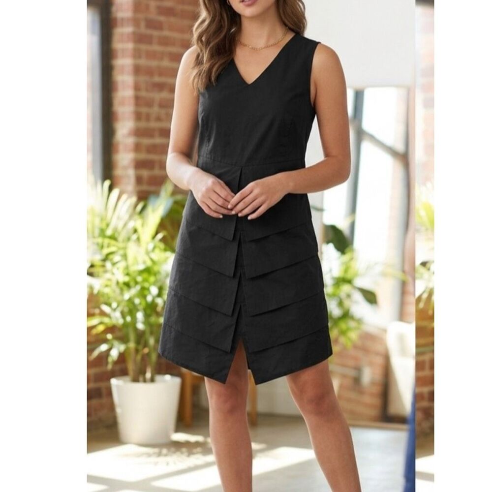 Skunkfunk size M sleeveless tiered panel shift dress.